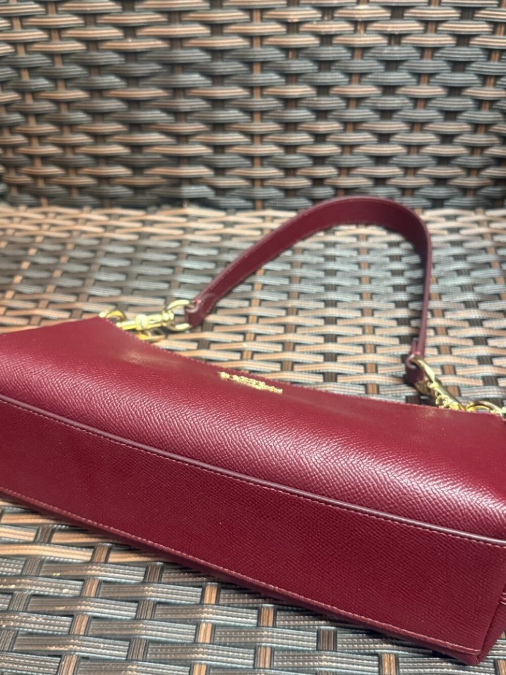 COACH nwt coach Charlotte Shoulder bag dark wine CCO18 WITH CHERRY CHAINS - Picture 7 of 11